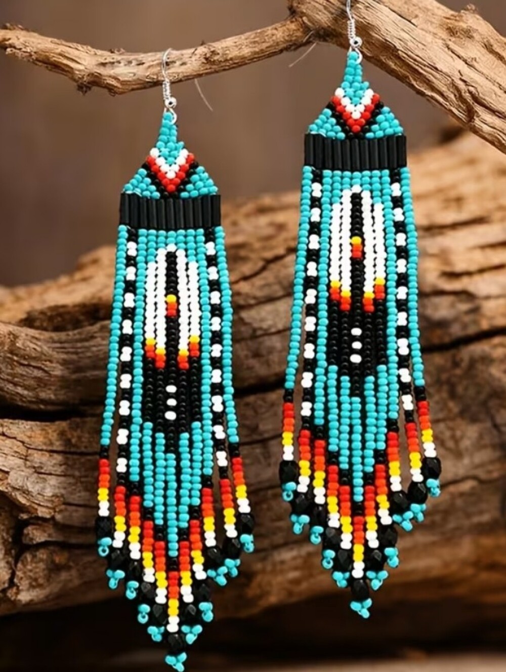 Native American Themed Beaded Earrings